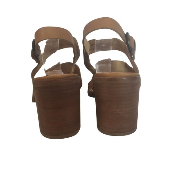 Madewell Womens Tan Leather Heel Sandals Size 8 Strappy - Picture 4 of 15